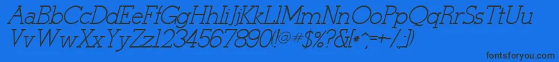 StymieItalicItalic Font – Black Fonts on Blue Background