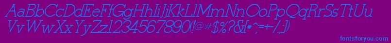 StymieItalicItalic Font – Blue Fonts on Purple Background