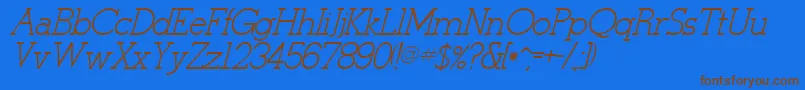 StymieItalicItalic Font – Brown Fonts on Blue Background