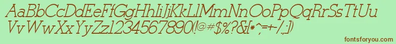 StymieItalicItalic Font – Brown Fonts on Green Background