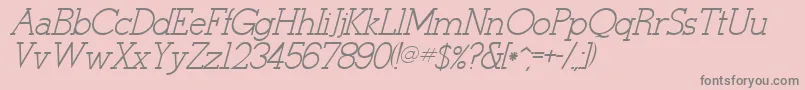 Czcionka StymieItalicItalic – szare czcionki na różowym tle