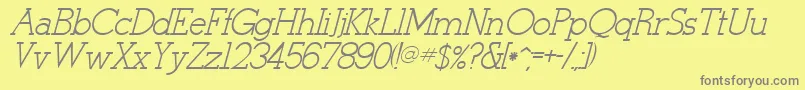 StymieItalicItalic Font – Gray Fonts on Yellow Background
