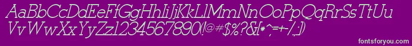 StymieItalicItalic Font – Green Fonts on Purple Background