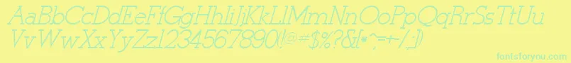 StymieItalicItalic Font – Green Fonts on Yellow Background