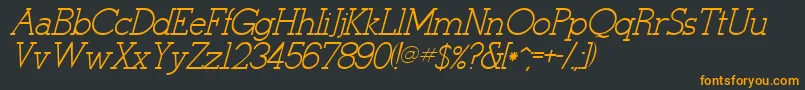 StymieItalicItalic Font – Orange Fonts on Black Background