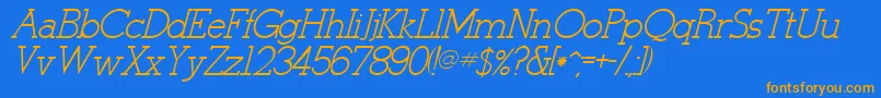 StymieItalicItalic Font – Orange Fonts on Blue Background