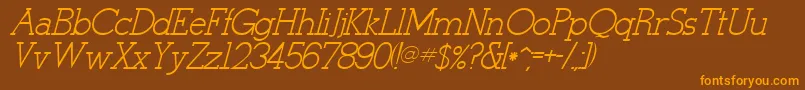 StymieItalicItalic Font – Orange Fonts on Brown Background