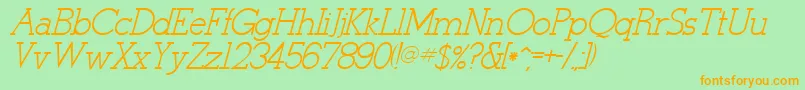 StymieItalicItalic Font – Orange Fonts on Green Background
