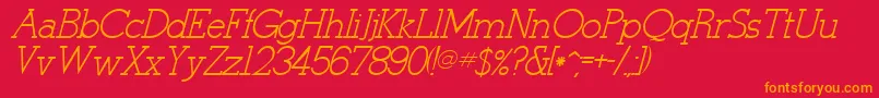 StymieItalicItalic Font – Orange Fonts on Red Background