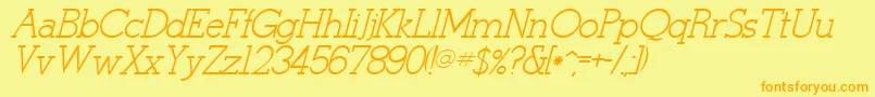 StymieItalicItalic Font – Orange Fonts on Yellow Background