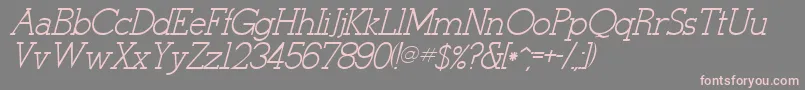 StymieItalicItalic-Schriftart – Rosa Schriften auf grauem Hintergrund
