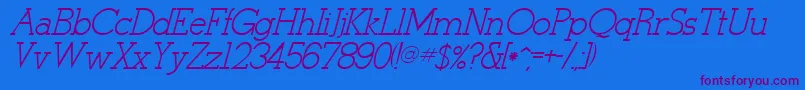 StymieItalicItalic Font – Purple Fonts on Blue Background
