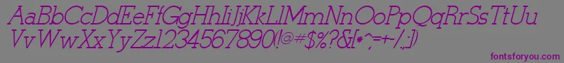 StymieItalicItalic Font – Purple Fonts on Gray Background