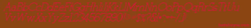 フォントStymieItalicItalic – 赤い文字が茶色の背景にあります。