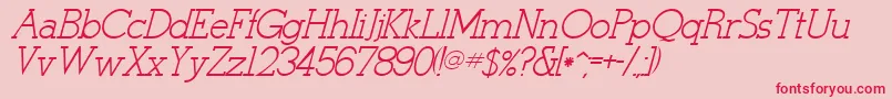 StymieItalicItalic Font – Red Fonts on Pink Background