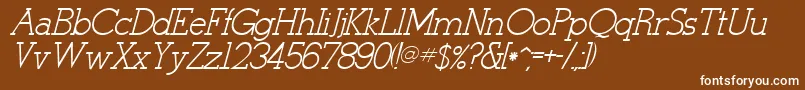 StymieItalicItalic Font – White Fonts on Brown Background