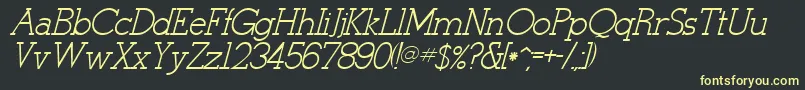StymieItalicItalic Font – Yellow Fonts on Black Background