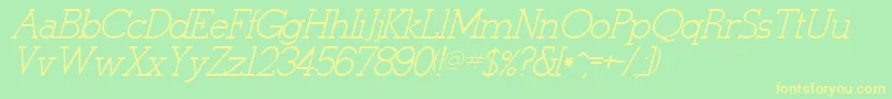 StymieItalicItalic Font – Yellow Fonts on Green Background