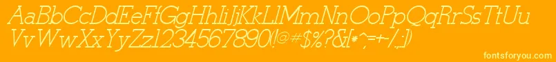 StymieItalicItalic Font – Yellow Fonts on Orange Background