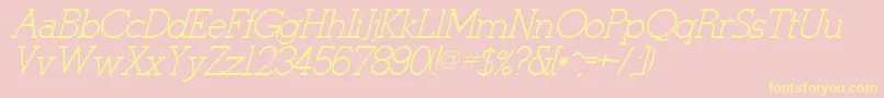 StymieItalicItalic Font – Yellow Fonts on Pink Background