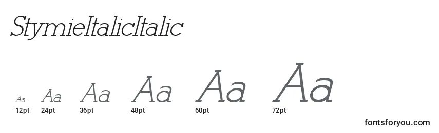 Размеры шрифта StymieItalicItalic