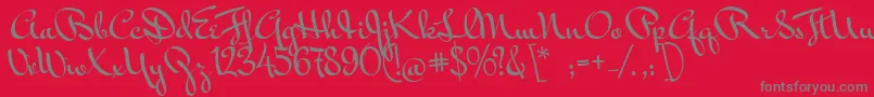 MrBedfort Font – Gray Fonts on Red Background