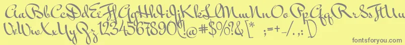 MrBedfort Font – Gray Fonts on Yellow Background
