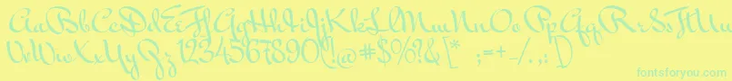 Czcionka MrBedfort – zielone czcionki na żółtym tle