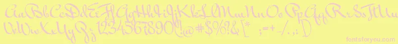 MrBedfort Font – Pink Fonts on Yellow Background