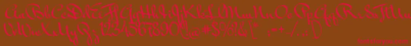 MrBedfort Font – Red Fonts on Brown Background