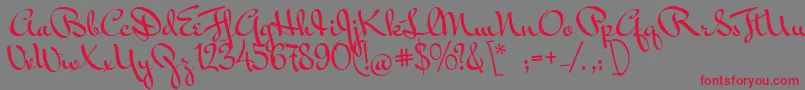 MrBedfort Font – Red Fonts on Gray Background