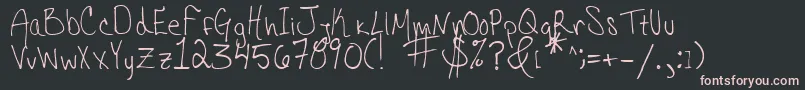 フォントHannahsMessyHandwriting – 黒い背景にピンクのフォント