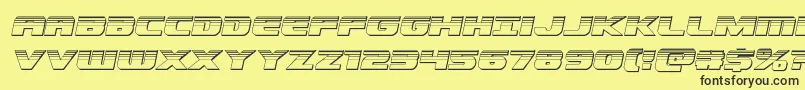 Dekarangerchromeital Font – Black Fonts on Yellow Background