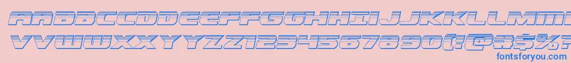 Dekarangerchromeital Font – Blue Fonts on Pink Background