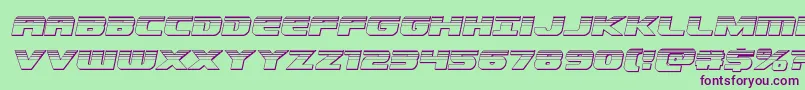 Dekarangerchromeital Font – Purple Fonts on Green Background