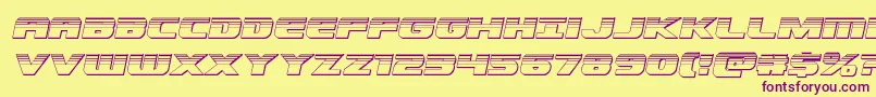 Dekarangerchromeital Font – Purple Fonts on Yellow Background