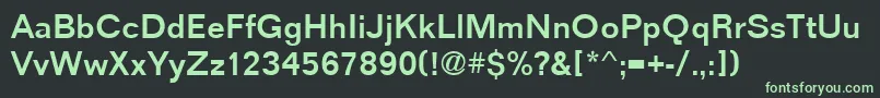 フォントFolioteemed – 黒い背景に緑の文字
