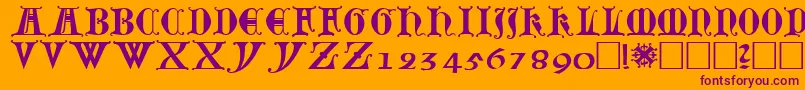 Lubeck Font – Purple Fonts on Orange Background
