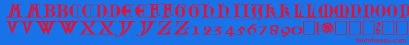 Lubeck Font – Red Fonts on Blue Background