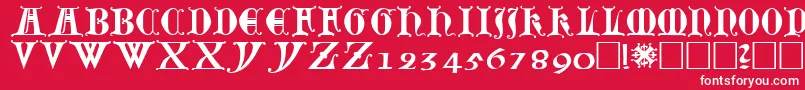 Lubeck Font – White Fonts on Red Background