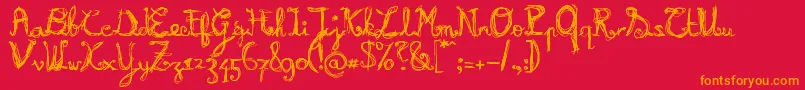 BurningNormal Font – Orange Fonts on Red Background