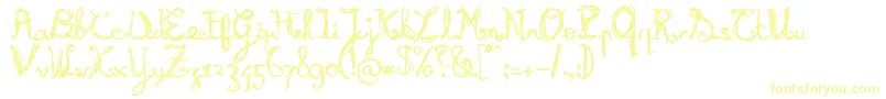 BurningNormal Font – Yellow Fonts on White Background