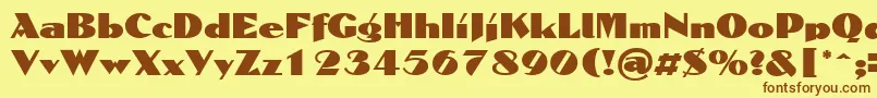 DomaignRegular Font – Brown Fonts on Yellow Background