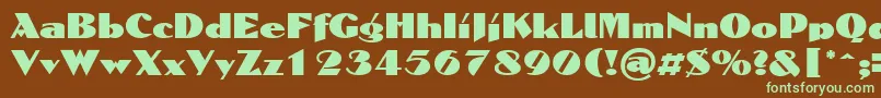 DomaignRegular-fontti – vihreät fontit ruskealla taustalla