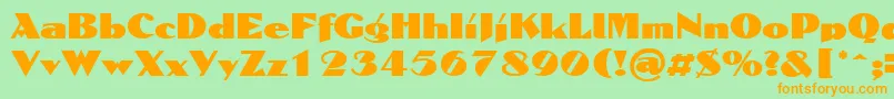 DomaignRegular Font – Orange Fonts on Green Background