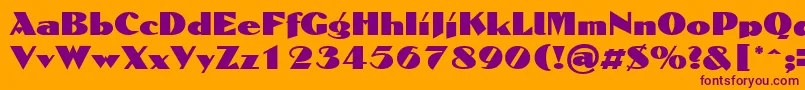 DomaignRegular-Schriftart – Violette Schriften auf orangefarbenem Hintergrund