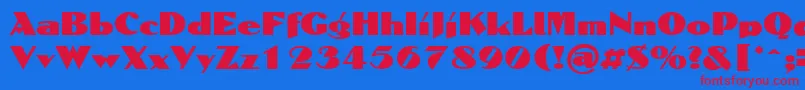 DomaignRegular Font – Red Fonts on Blue Background