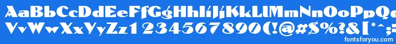 Czcionka DomaignRegular – białe czcionki na niebieskim tle