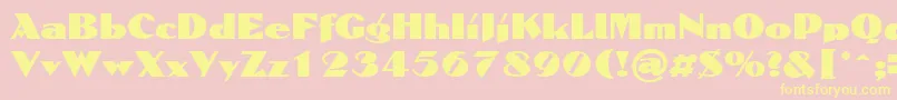 DomaignRegular Font – Yellow Fonts on Pink Background