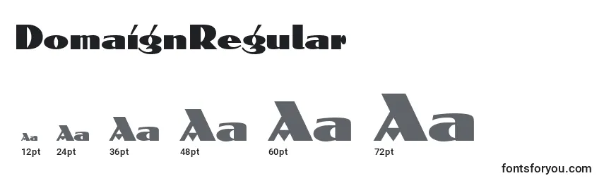 Размеры шрифта DomaignRegular